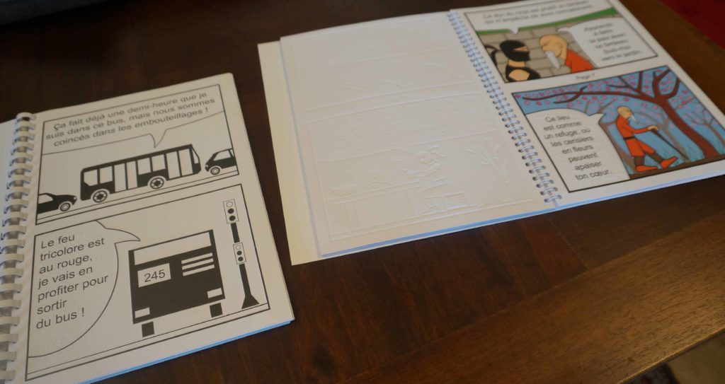 pages de BD tactiles image de plusieurs pages de Bandes Dessinées tactilo-visuelles